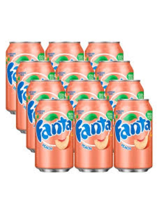 فانتا مشروب غازي فانتا بنكهة الخوخ – مستورد من الولايات المتحدة – عبوة 12 قطعة (355 مل لكل قطعة) - Image 5